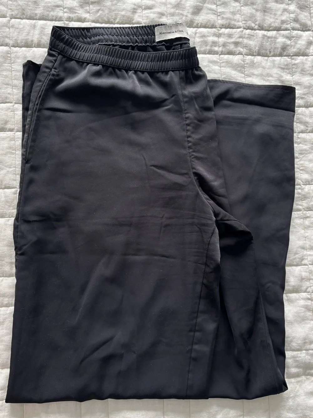 Abercrombie Black Satin Pull On Pants
